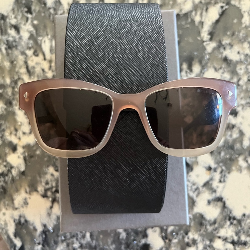 Prada Brown Sunglasses Modern Rectangular Design